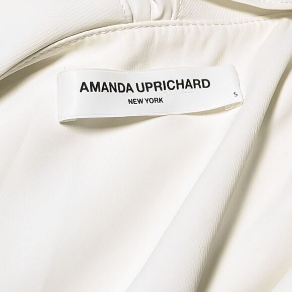 Amanda Uprichard Revolve Belle Kimmie Dress Ivory Keyhole Ruffle Smocked Mini S - Picture 3 of 9